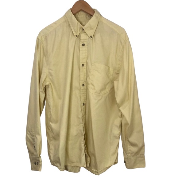 Eddie Bauer size Large 100% Cotton soft yellow button down long sleeve - Picture 1 of 12